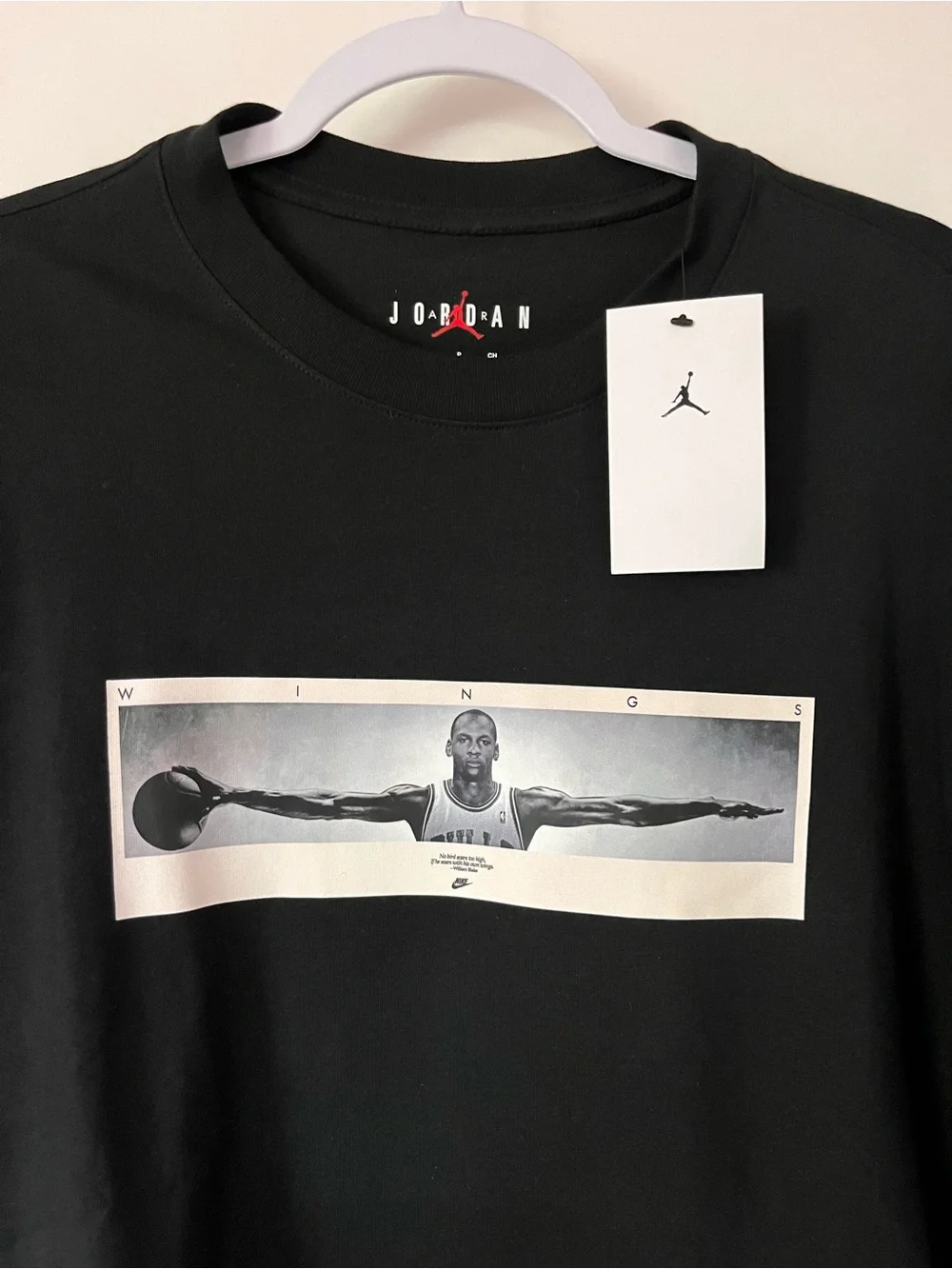 NWT Jordan Black 'Wings' Michael Jordan Graphic Short Sleeve Tee